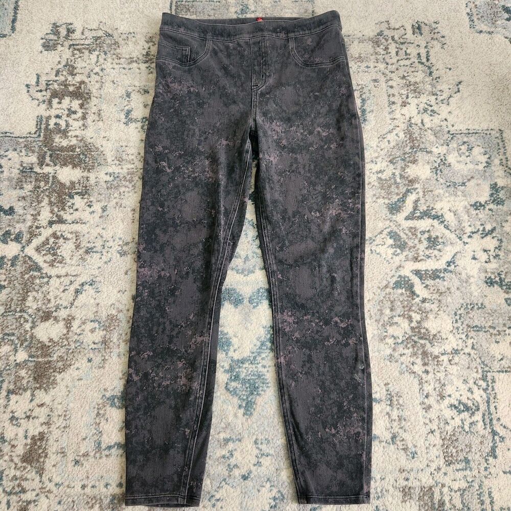 Spanx Jeanish Ankle Leggings Women's Large Acid Wash Pull On Skinny Comfort